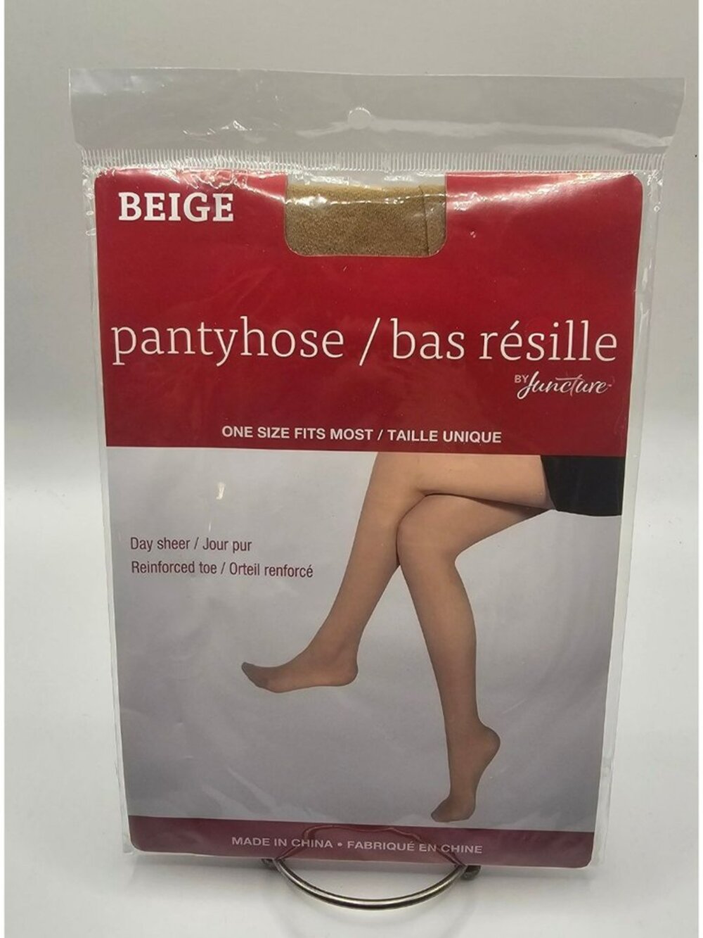 Beige Day Sheer Pantyhose With Reinforced Toe By Juncture One Size Fits Most S/M